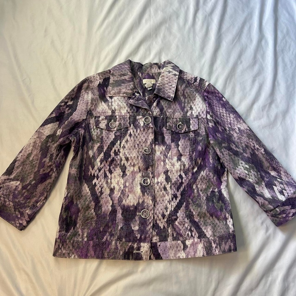 Vintage 90s Purple Snakeskin Jacket